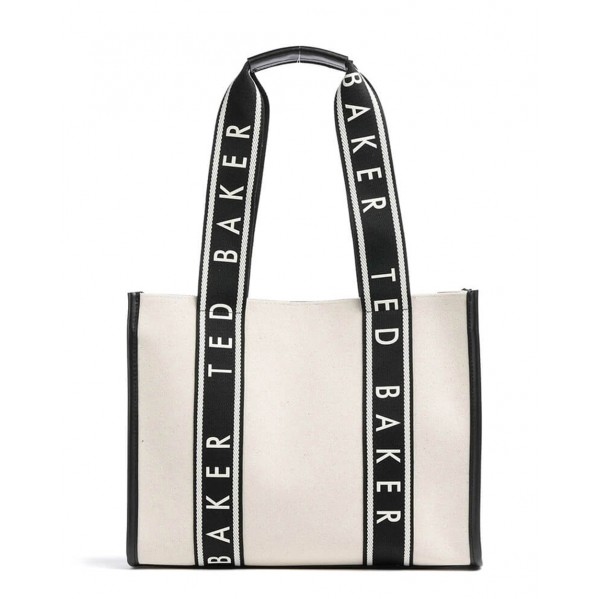 Γυναικεία τσάντα ώμου Ted Baker 275885 WXB-GEORJIA Canvas Medium Tote Λευκή